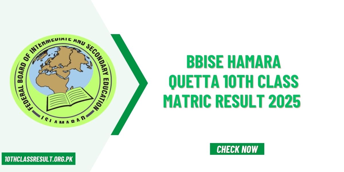 BBISE Hamara Quetta 10th Class Matric Result 2025